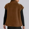 thumbnail image 4 of Gfyviroh Women's Fleece Vest Jackets Patchwork Snap Button Sleeveless Jackets with Pockets Stand Collar Lightweight Outerwear Coats, 4 of 5