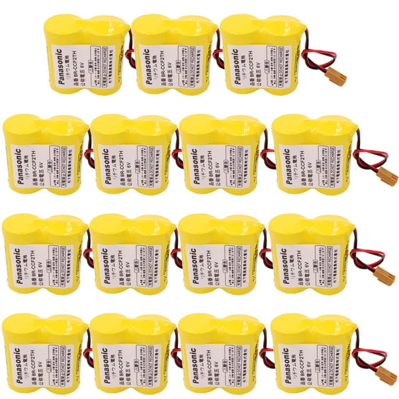 15 PCS BR-CCF2TH 6V 5000mah Battery with Brown Plug for Fanuc A98L-0001-0902/A98L-0031-0006 PLC Back-Power Non-Rechargeable