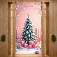 thumbnail image 3 of Pink Theme Merry Christmas Banner Christmas Tree Design Xmas Backdrop Snowflake Pattern Gift Decorations Holiday Background for Christmas Party Family Gathering Winter Celebration, 3 of 9