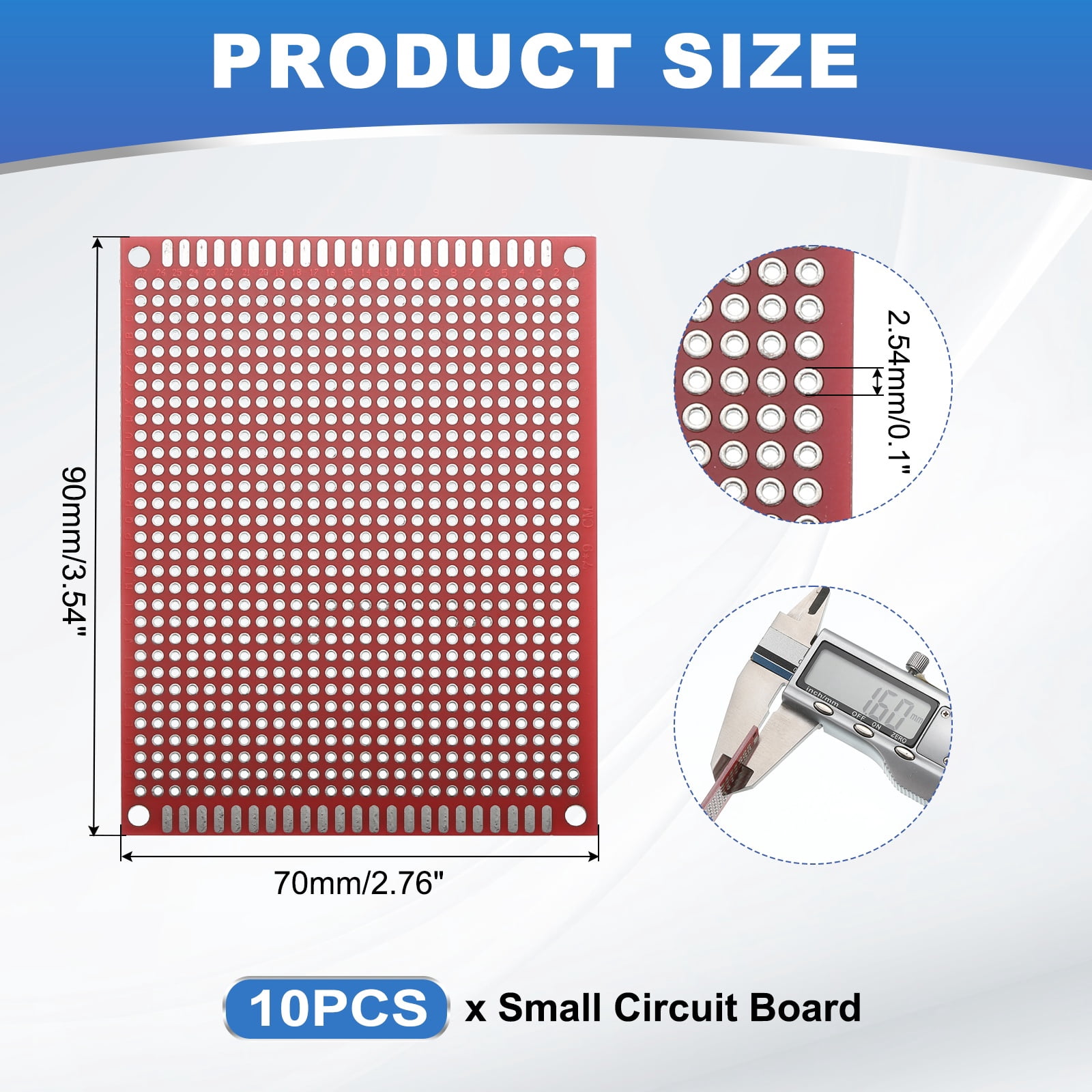 10Pcs Solderable Breadboard, 3.54"x2.76" Red Tinned Circuit Board
