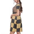 thumbnail image 2 of Rocae Chess Board With Pawns for Dresses Summer Casual Ruffle Short Sleeve Cute Crew Neck Flowy Dress with Pockets, 2 of 6