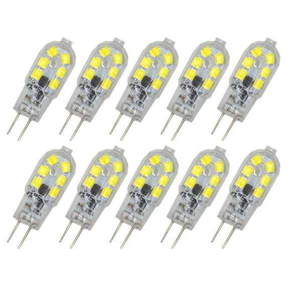 unbranded 10pcs G4-2835 12SMD LED Bulb Light Lamp White Light with Transparent Shell 12V