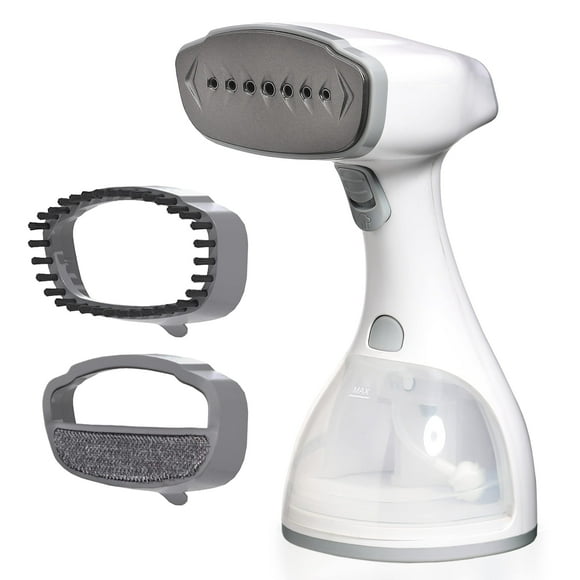 LEBENLANG - Clothes Steamer handheld white| 1500W quick hand steamer for clothes | plancha a vapor para ropa | fabric hand held steamer with 2 steam modes | steam iron for clothes + 2 clip-on brushes