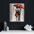 thumbnail image 4 of Lingy  Romantic Couple Wall Art Dancing Under Red Umbrella Canvas Valentine's Day Gifts Paintings Rain Lover Artwork Prints for Home Couple's Room Decor Ready to Hang (Large) 16x20 in, 4 of 4