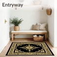 thumbnail image 3 of ODIKA 4'x6' Machine Washable Non-Slip Area Rug, Damask Heritage Motif Featuring Symmetrical Floral High Traffic Rug, Black, 462801, 3 of 7