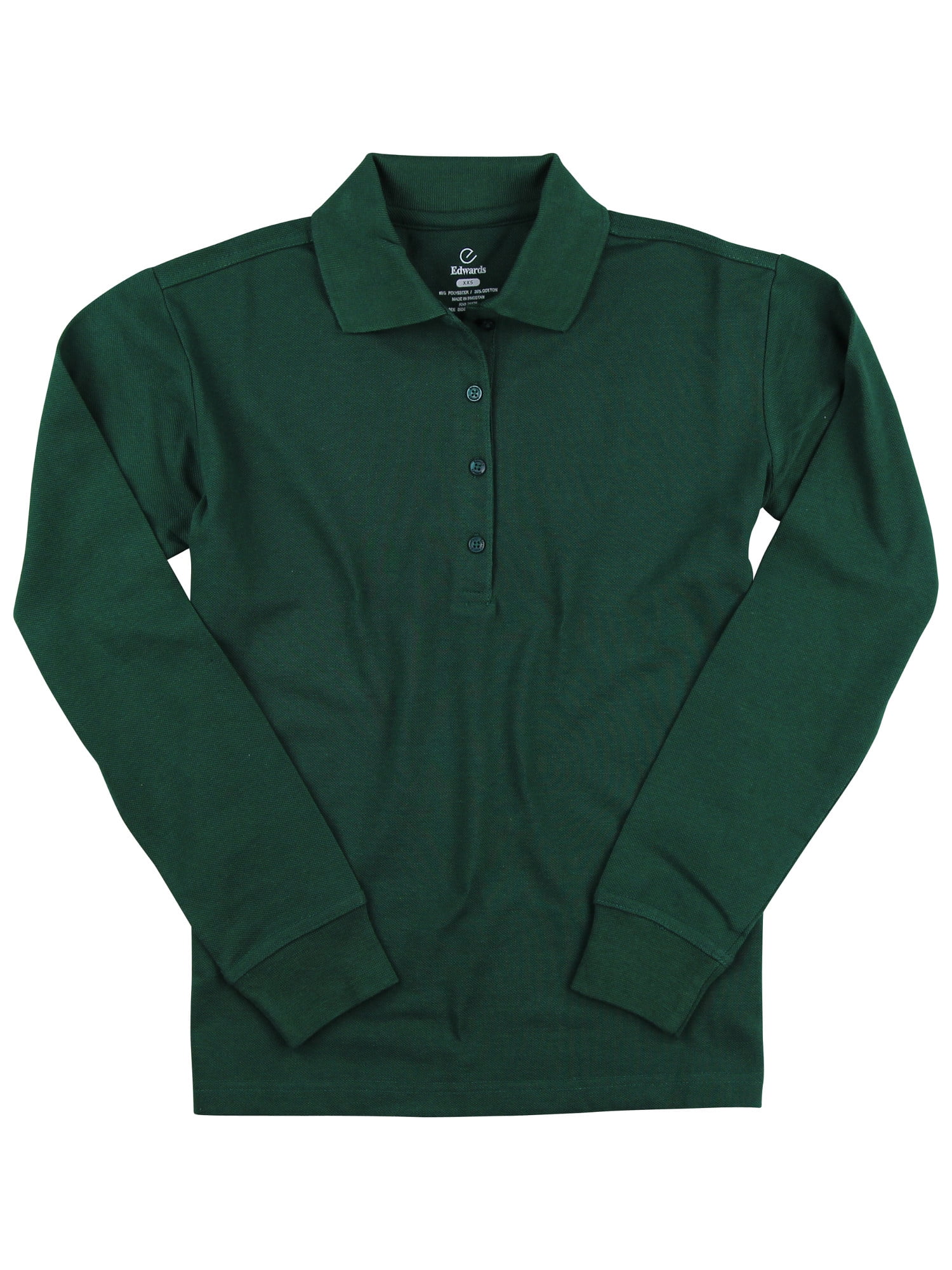 Edwards Women's Long Sleeve Poly/Cotton Pique Polo Shirt (Hunter