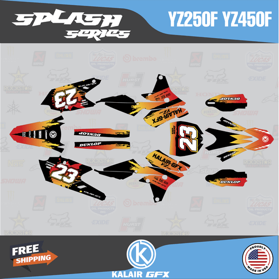 Kalair GFX Graphics Kit for Yamaha YZ450F (2014-2017) Splash Series