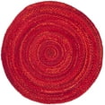 thumbnail image 2 of SAFAVIEH Braided Calvin Transitional Cotton Reversible Area Rug, Red, 4' x 4' Round, 2 of 11