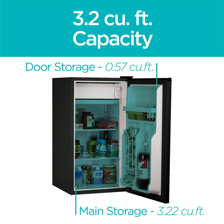 GZMR 3.2-cu ft Standard-depth Freestanding Mini Fridge Freezer Compartment  (Black) ENERGY STAR in the Mini Fridges department at