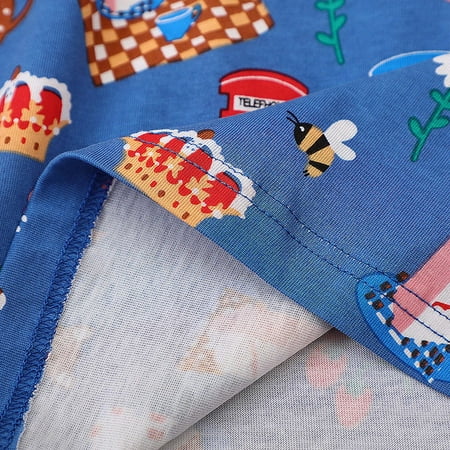 

Aayomet Flower Girl Dress Toddler Girls Sleeveless Cartoon Prints Summer Beach Sundress Party Dresses Princess Dress Clothes Blue 3-4 Years