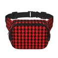 thumbnail image 1 of Disketp Retro red and Black Houndstooth Riñonera de Doble Capa, Bolsa de Cintura Ajustable para Viajes, Correr y Senderismo, Riñonera Ligera para Hombre y Mujer, 1 of 9