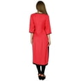 thumbnail image 3 of Bimba Women Rayon Kurta Kurti 3/4 Sleeve Indian Casual Clothing Long Blouse, 3 of 9