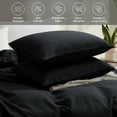 thumbnail image 3 of Ameha 3 Piece Full Duvet Cover Set Plush Microfiber 1800 Series Hypoallergenic, Breathable All Season Bedding Set Button Closure Adults Black, 3 of 8