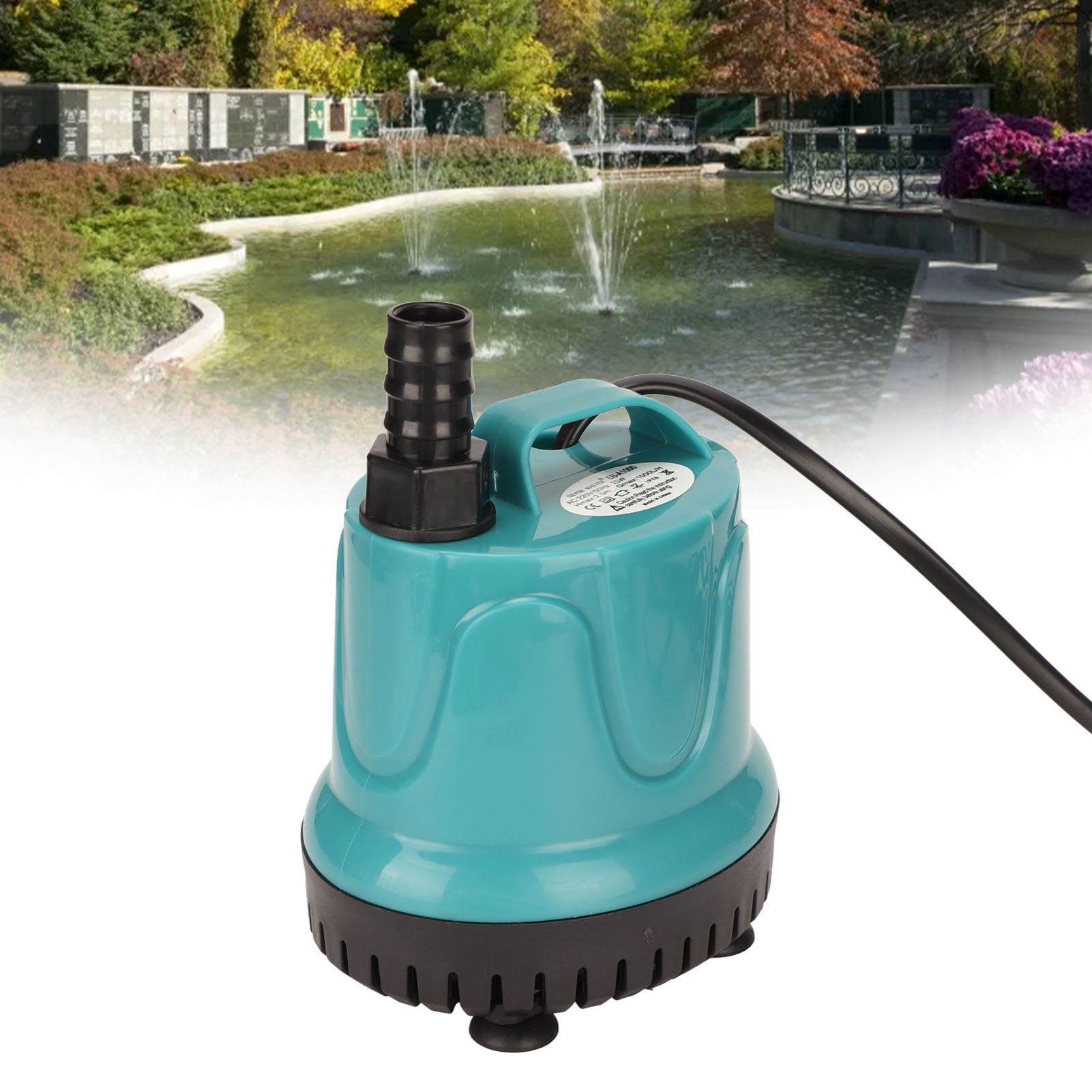Nieyigj Submersible Water Pump 25W, Ultra Quiet Bottom Suction Fish Tank Aquarium Water Pump with 2 Nozzles, Energy Saving Pond Pump for Hydroponics, Aquariums, 13cm/5.12in x 12cm/4.72in, Black
