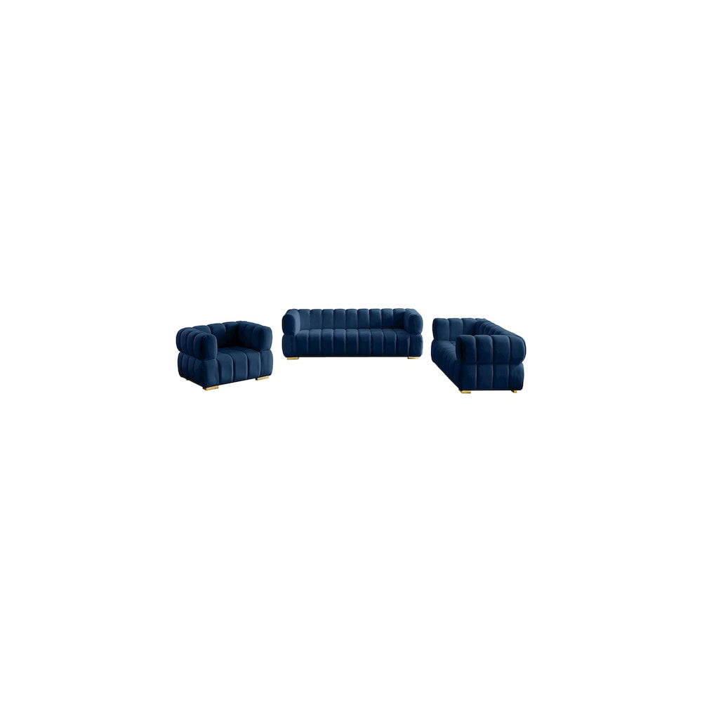 Meridian Furniture Gwen Navy Velvet Loveseat
