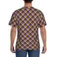 thumbnail image 2 of Coaee Mardi Gras Plaid for Men's Tight Fit Sports T-Shirt, Men's T Shirt -Soft, Comfortable, and BreathableX-Large, 2 of 8