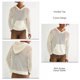 thumbnail image 5 of Sudadera con capucha para hombre, color blanco, transpirable, diseño recortado, informal, de manga larga, sudadera con capucha, Top con bolsillo para otoño, 5 of 6