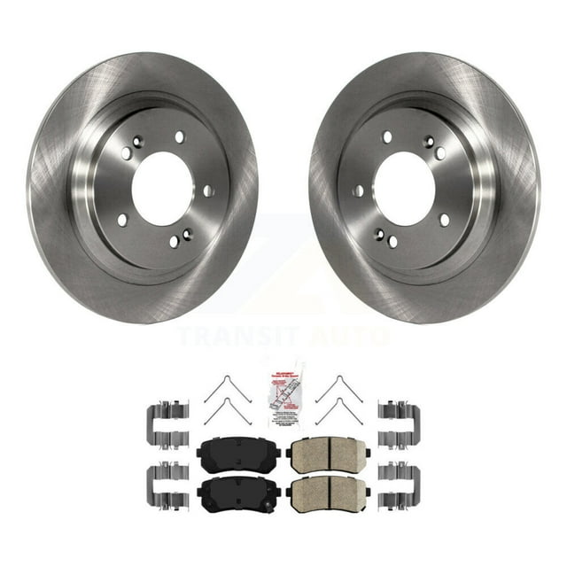 Transit Auto Rear Disc Brake Rotors and Ceramic Pads Kit for Car 2016 Kia Optima LX EX 1.6T with Electric Parking K8A-100424