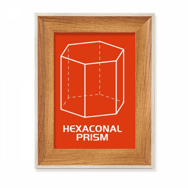 Hexagonal Prism Mathematical Geometric Space Desktop Wooden Photo Frame Display Picture Art Painting Multiple Sets