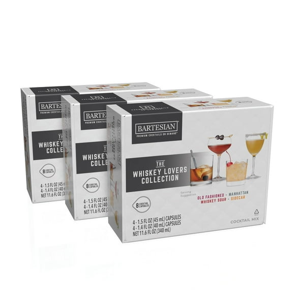 Bartesian 24-Pack Whiskey Lovers Mixer Capsules for Cocktail Machine â Home Bar Mixology Cocktails Mix Pod Capsule Set To Use With the Bartesian Cocktail Drink Maker Machine