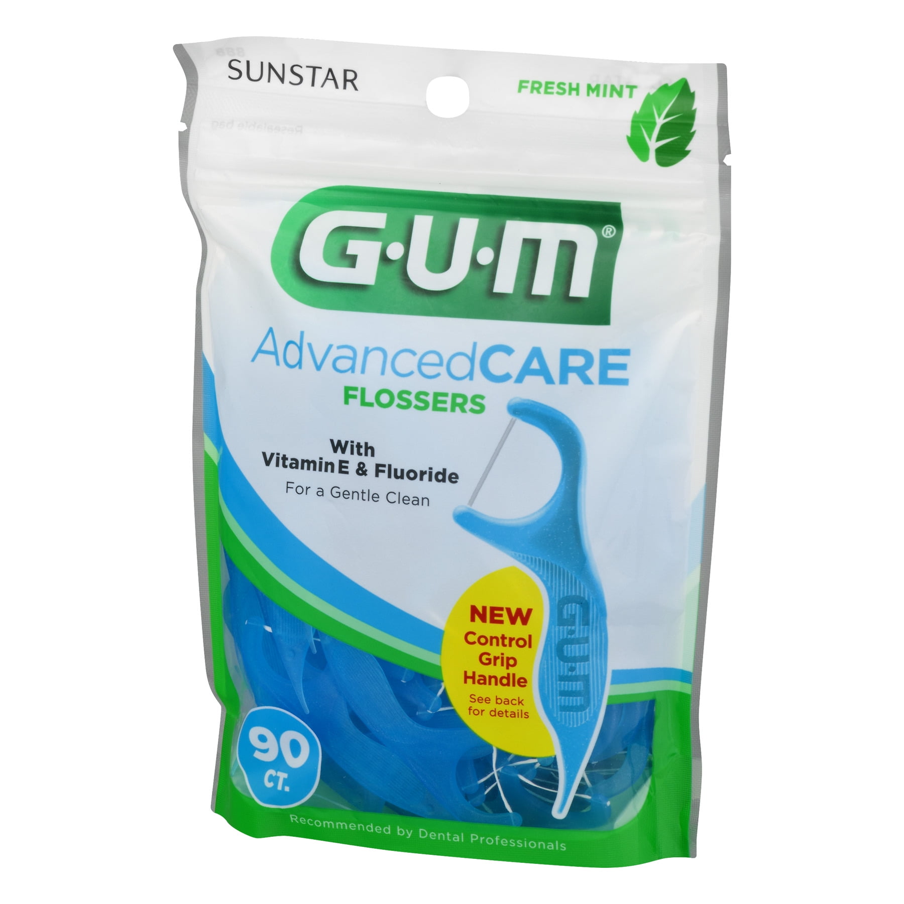 GUM Advanced Care Flossers with Vitamin E Fluoride, Fresh Mint 90 ct