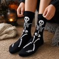 thumbnail image 7 of Voska Unisex Halloween Skeleton Cartoon Mid Calf Socks Breathable Ribbed Comfortable Fall Daily Socks, 7 of 7