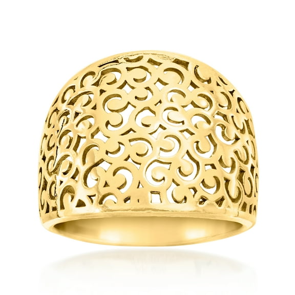 Ross-Simons 18kt Gold Over Sterling Filigree Ring, Women's, Adult