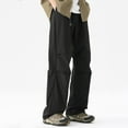 thumbnail image 4 of ZQUUVOU Men's Casual Cargo Sweatpants Drawstring Outdoor Trousers With Pockets Black, 4 of 5