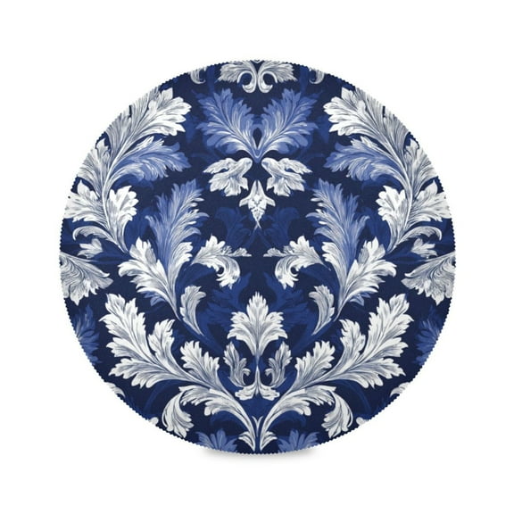 Round Placemat Heat Resistant & Wrinkle-Free Dining Table Decor Placemat For Home & Weddings Acanthus Leaves