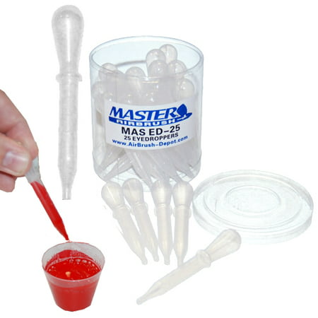 25 Disposable Plastic PIPETTE EYE DROPPERS Transfer Liquids Mix Airbrush (Best Airbrush Paint For Plastic Models)