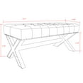 thumbnail image 7 of Kari Plum Velvet Bench - Button Tufted, Silver Nailhead Trim, X-Legs, 7 of 7