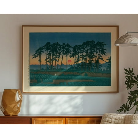 Kawase Hasui Japanese Sunset Woodblock Wall Art, Unframed Paper Poster 8x10in