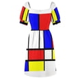 thumbnail image 5 of Red blue yellow and white Sleeveless Dress summer dress women's luxury party dress dresses for official occasions, 5 of 6