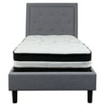 thumbnail image 5 of Flash Furniture Roxbury Twin Size Tufted Upholstered Platform Bed in Light Gray Fabric with Pocket Spring Mattress, 5 of 5