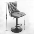 thumbnail image 6 of Green Velvet Swivel Bar Stools Set of 2 - Height Adjustable (25-33 Inch) Upholstered Barstools with Tufted Back, Nailhead Trim & Wide Base, Comfortable Kitchen Island & Home Pub Chairs, 6 of 8