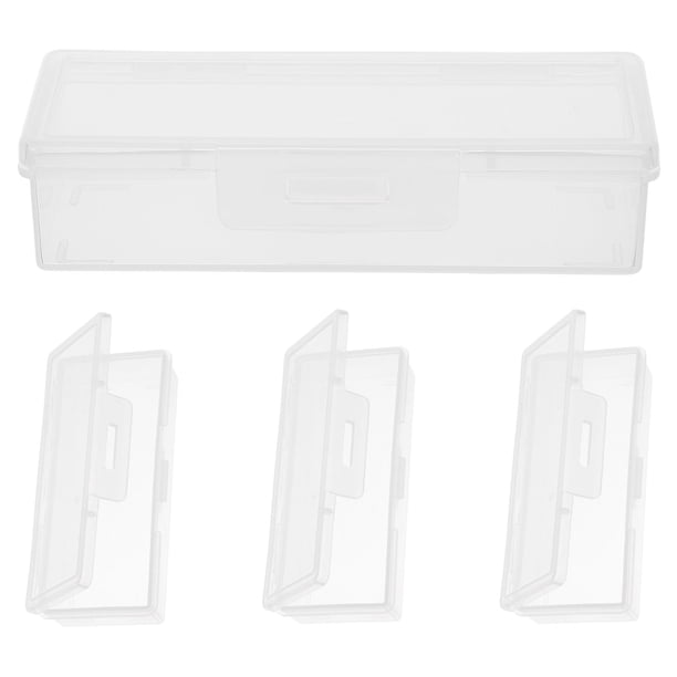 GOOHOCHY Estuche portátil de viaje para hisopos de algodón, 4 unidades, transparente, dispensador de esponjas cosméticas con tapa transparente, contenedor de baño para hisopos de algodón.
