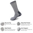 thumbnail image 2 of Men's Extra Heavy Cushion Wool Blend Outdoor Hiking Ski Crew Socks with Moisture Wicking, 2 of 7