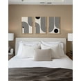 thumbnail image 5 of SHENIFY Black Abstract Boho Wall Art 16x24in3pcs Natural Framed Mid Century Modern Wall Painting Neutral Bohemain Hallway Living Dining Room Decor, 5 of 8