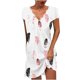 thumbnail image 1 of Falda de vestido de manga corta elástica suelta estampada con cuello en V informal de moda para mujer Pompotops  qwe13176, 1 of 9