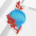 thumbnail image 2 of 1 Uds. Broche de perlas esmaltadas en forma de gota de ramillete de Coral pintado con aerosol de aleación de moda, accesorios de ropa de gota de aceite para mujer Sincero Electrónica, 2 of 5