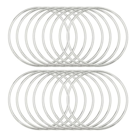Uxcell 16Pcs Dream Catcher Rings, 3.5" Metal Hoops for Crafts Wreath Hoop Rings for Wall Hanging Crafts Home Decorations DIY Wedding Wreath Decor, Silver 3.3"