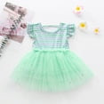 thumbnail image 3 of Toddler Baby Girls Ruffles Striped Print Star Tulle Princess Dress Dress For Girl Style Dress, 3 of 9