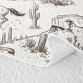 thumbnail image 5 of Manfei Rustic Cowboy Bed Spread Queen 3pcs,Retro Aesthetics Queen Coverlet Set,Brown White,1 Quilt and 2 Pillowcases, 5 of 7