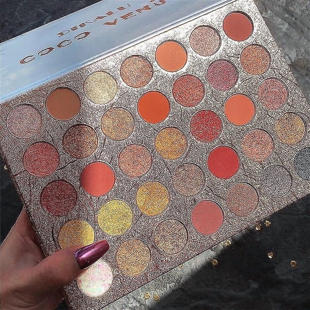 Paleta de sombras de ojos HUOGUO, 35 colores, brillante, mate, impermeable