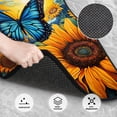 thumbnail image 3 of Kdxio Colorful Cloud Butterfly Sunflower Print Car Floor Mats Universal SUV Front Rear Floor Foot Mats 4-Piece Full Set with Non-Slip Rubber Backing Car Accessories for Most Cars, 3 of 7