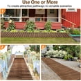 thumbnail image 4 of VINGLI 8ft L 22in W Wooden Garden Pathway, Roll Out Outdoor Walkway Flooring W/Steel Wire, Anti-Slip Texture, Ground Stakes, Fir Wood Pathway for Garden, Patio, Wedding, Beach, Party Decor, 4 of 7