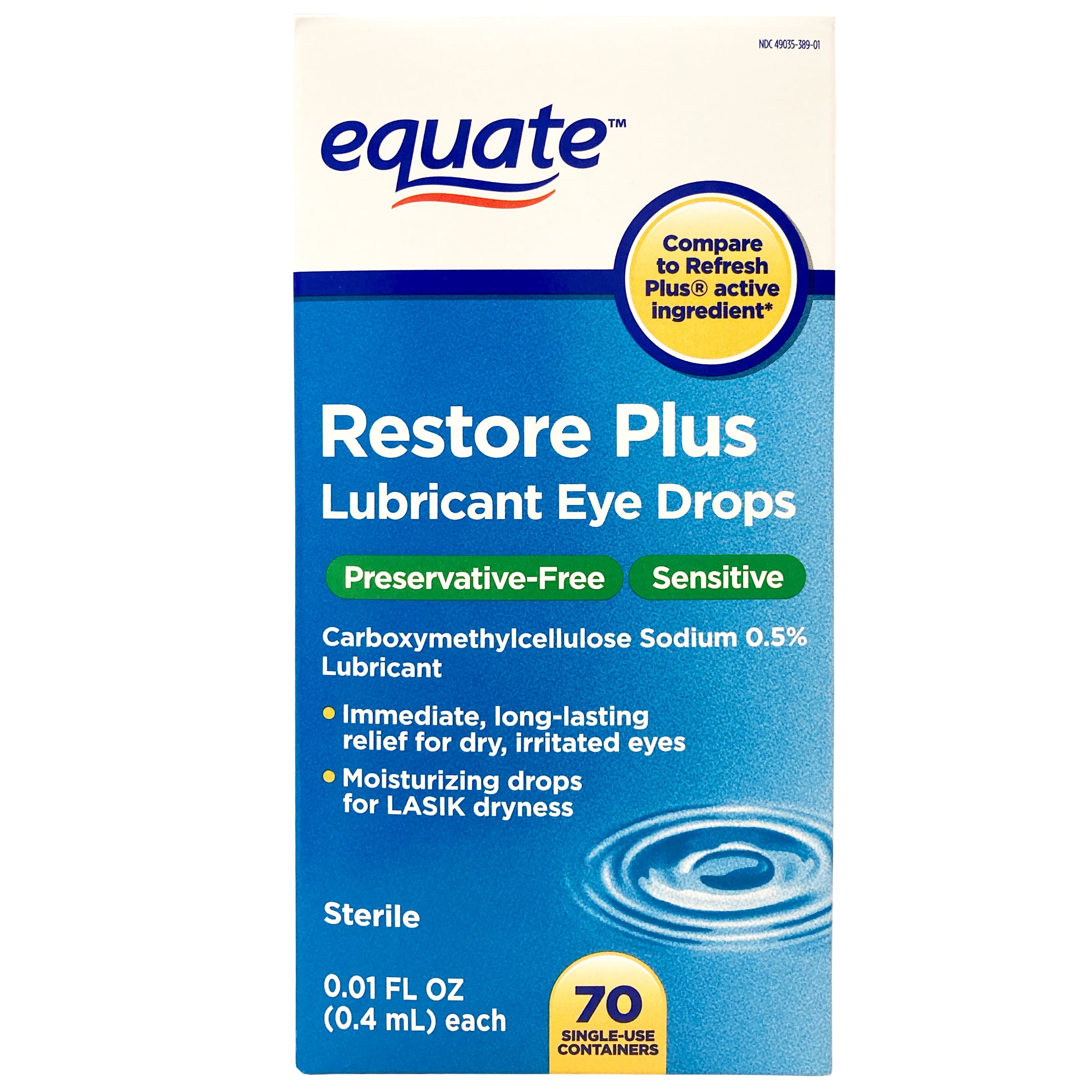 Equate Restore Plus Carboxymethylcellulose Sodium Lubricant Eye Drops