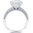 thumbnail image 2 of Silvago Jewel Brilliant 2.1 Ct Round Cut Lab Created Diamond Wedding Ring for Women's - 14K White Gold Plated Engagement Rings - Luxurious Multi-Stone Engagement Ring, 2 of 3
