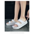 thumbnail image 3 of Women's Platform open toes Sandals, Adjustable Buckle Flat Sandals Comfort Slides Women Summer Essential Beach Home and Street Casual  buckle sandals, 3 of 8