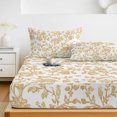 thumbnail image 6 of Twin XL Size Fitted Sheet Set - Orange Flower 2 Piece Bedding Sets 16" Deep Pocket Fitted Sheet with 1 Pillowcases, Vintage Farmhouse Boho Leaf Spring Plant Brushed Microfiber Hotel Luxury Bed Sheets, 6 of 9